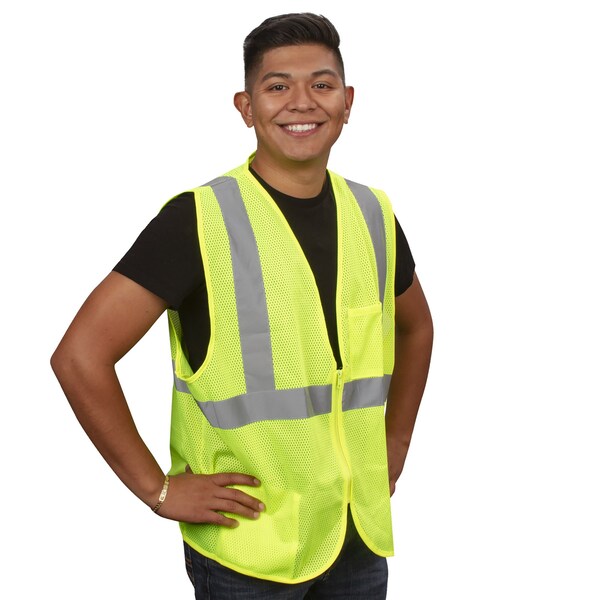 Cordova COR-BRITE Mesh Vests, 2in Reflective Tape, Lime, 3XL VZ261P3XL - main